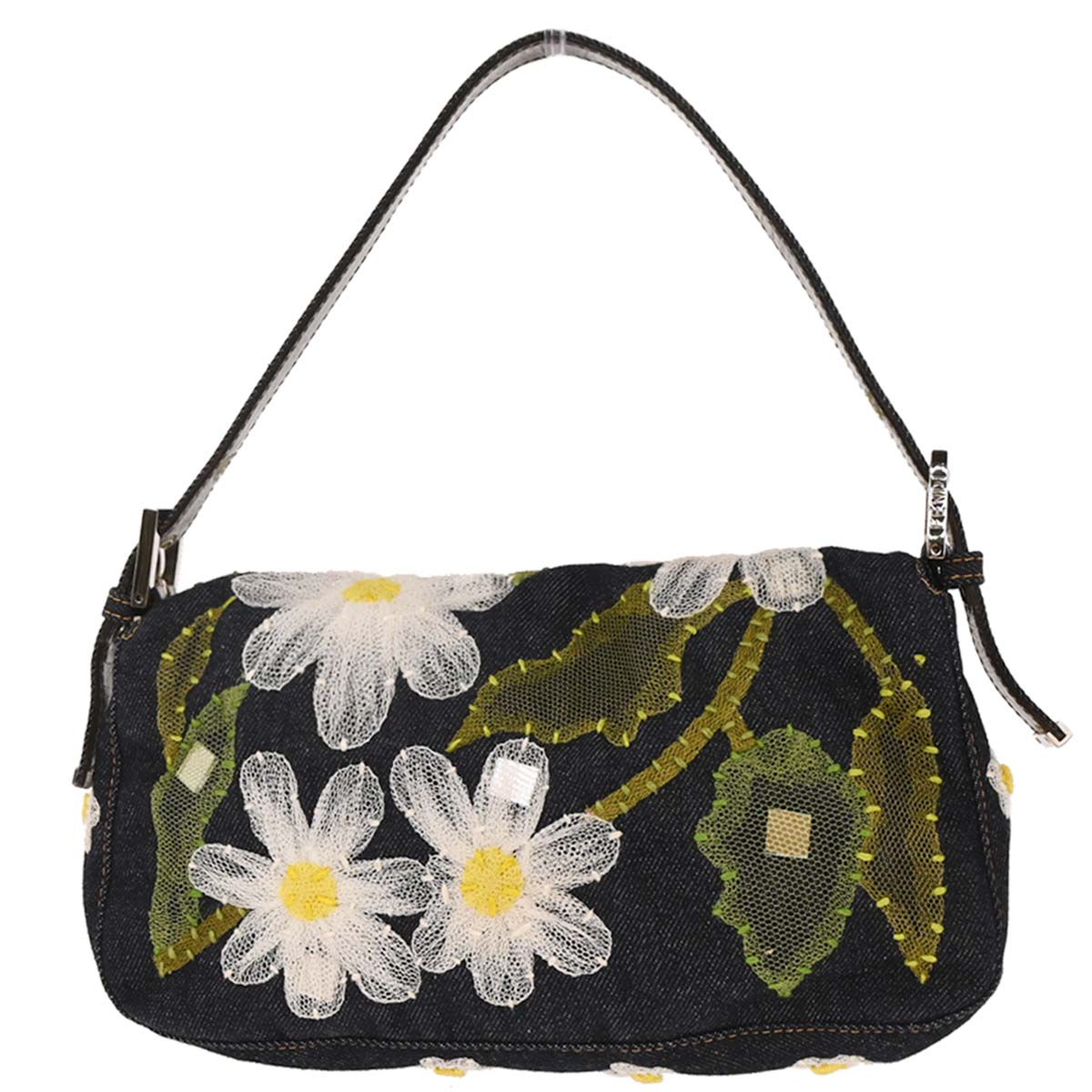 Fendi Navy Denim Baguette Handbag