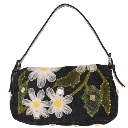 Fendi Navy Denim Baguette Handbag