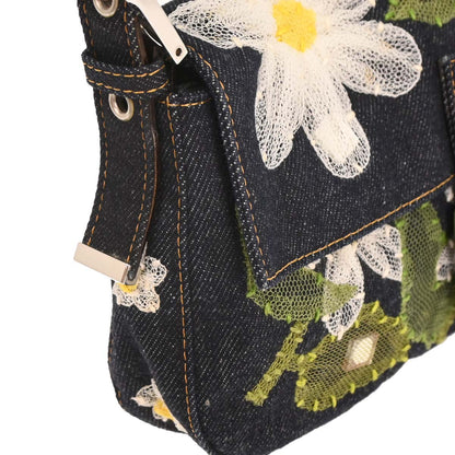 Fendi Navy Denim Baguette Handbag