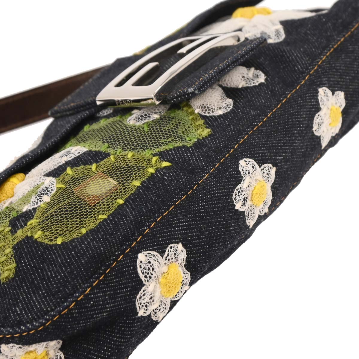 Fendi Navy Denim Baguette Handbag