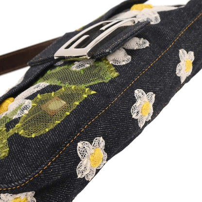 Fendi Navy Denim Baguette Handbag