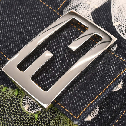 Fendi Navy Denim Baguette Handbag