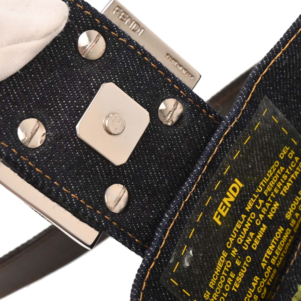 Fendi Navy Denim Baguette Handbag