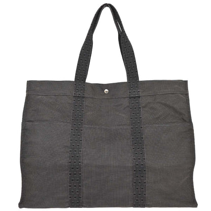 Hermes Gray Canvas Herline Tote TGM Handbag