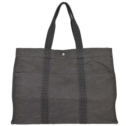 Hermes Gray Canvas Herline Tote TGM Handbag