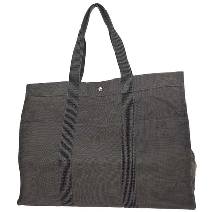 Hermes Gray Canvas Herline Tote TGM Handbag