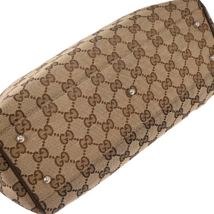 Gucci Beige Canvas GG Sherry Line Tote Handbag