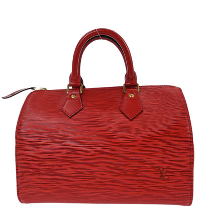 Louis Vuitton Red Epi Speedy 25 Handbag M43017