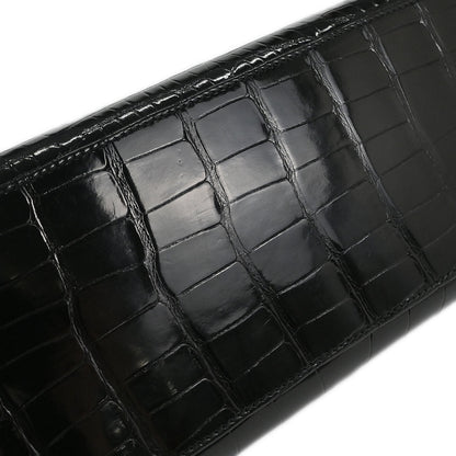 Hermes * Black Alligator Kelly 32 Sellier Handbag