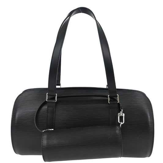 Louis Vuitton Black Epi Soufflot Handbag M52222