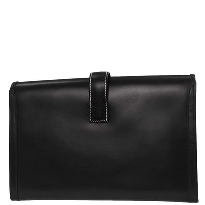 Hermes Black Box Calf Jige PM Clutch Bag