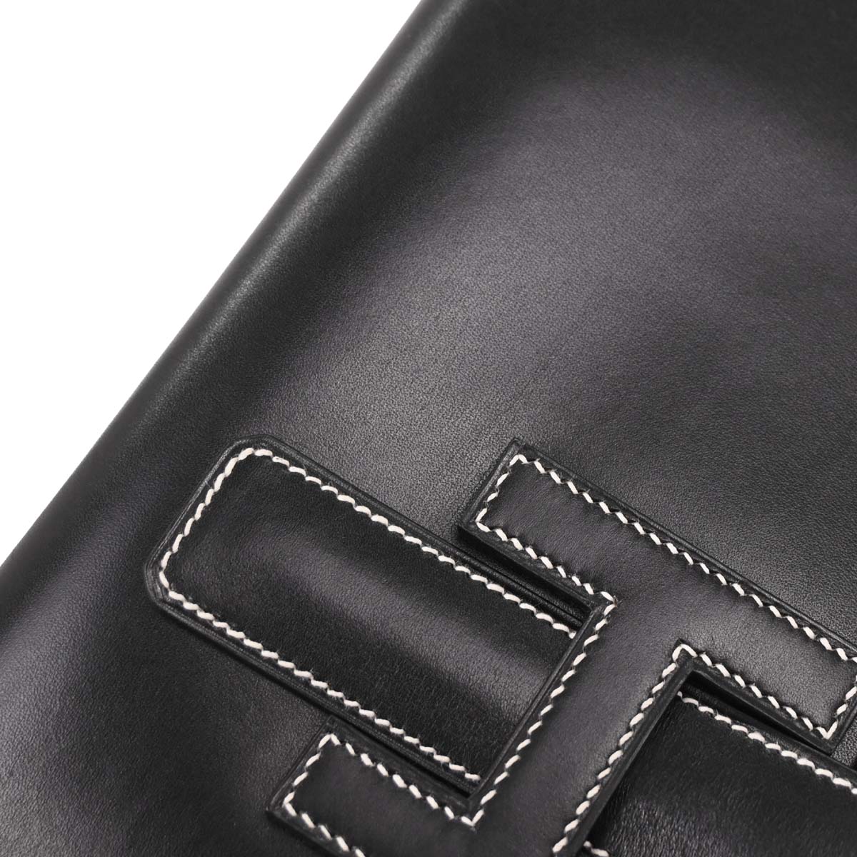 Hermes Black Box Calf Jige PM Clutch Bag