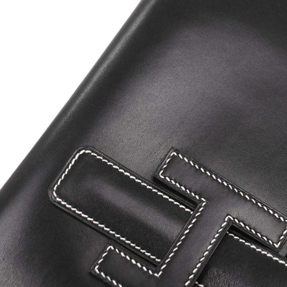 Hermes Black Box Calf Jige PM Clutch Bag