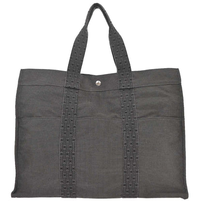 Hermes Gray Canvas Herline Tote GM Handbag