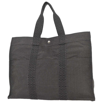 Hermes Gray Canvas Herline Tote GM Handbag
