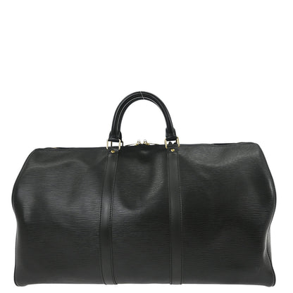 Louis Vuitton Black Epi Keepall 50 Travel Handbag M42962