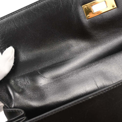 Hermes Black Box Calf Kelly 32 Retourne Handbag