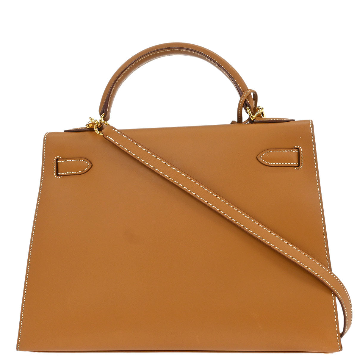Hermes Natural Vache Kelly 32 Sellier Handbag