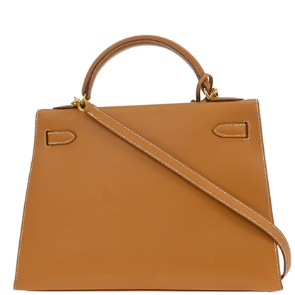 Hermes Natural Vache Kelly 32 Sellier Handbag