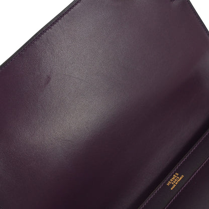 Hermes Raisin Box Calf Piano Handbag