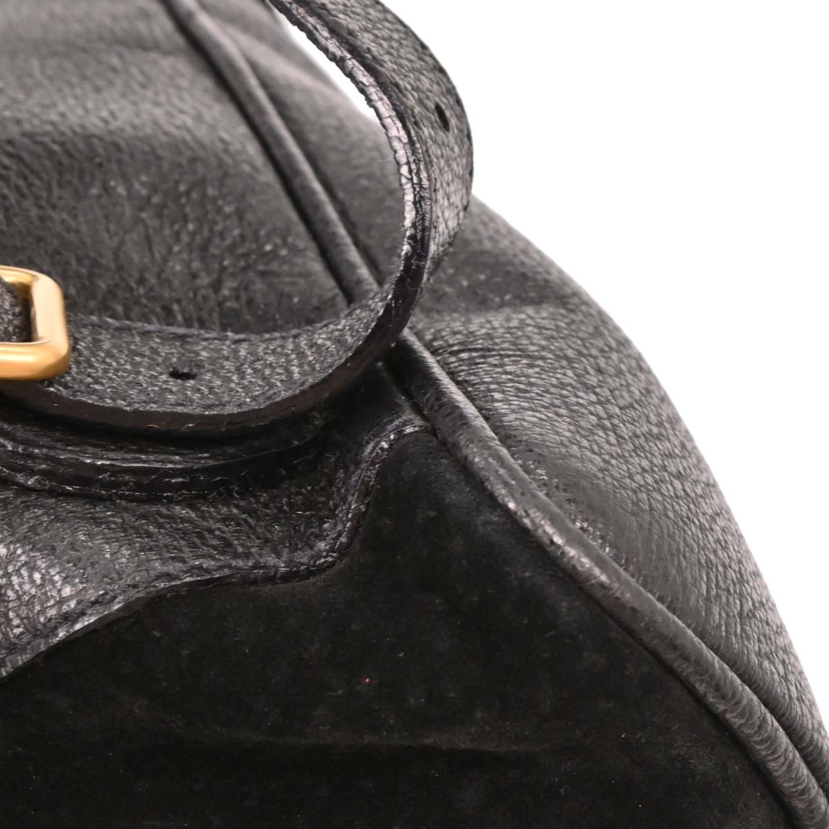 Gucci Black Suede Bamboo Backpack