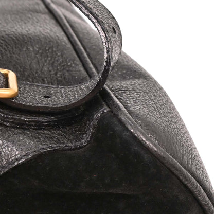 Gucci Black Suede Bamboo Backpack