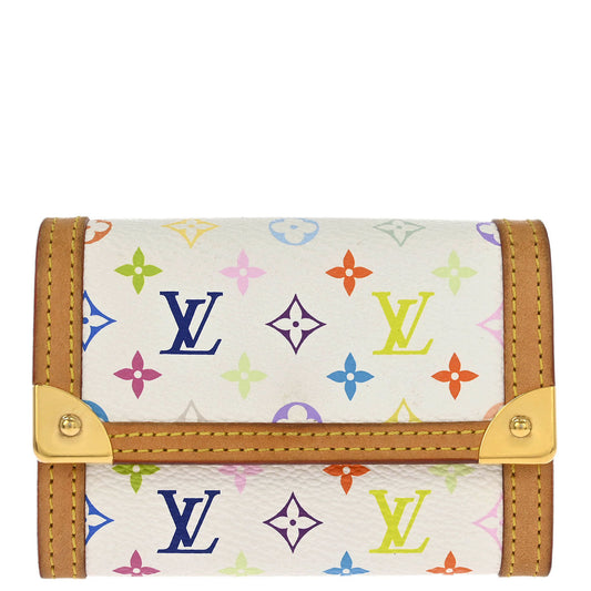 Louis Vuitton White Multicolor Porte Monnaie Plat Wallet M92657