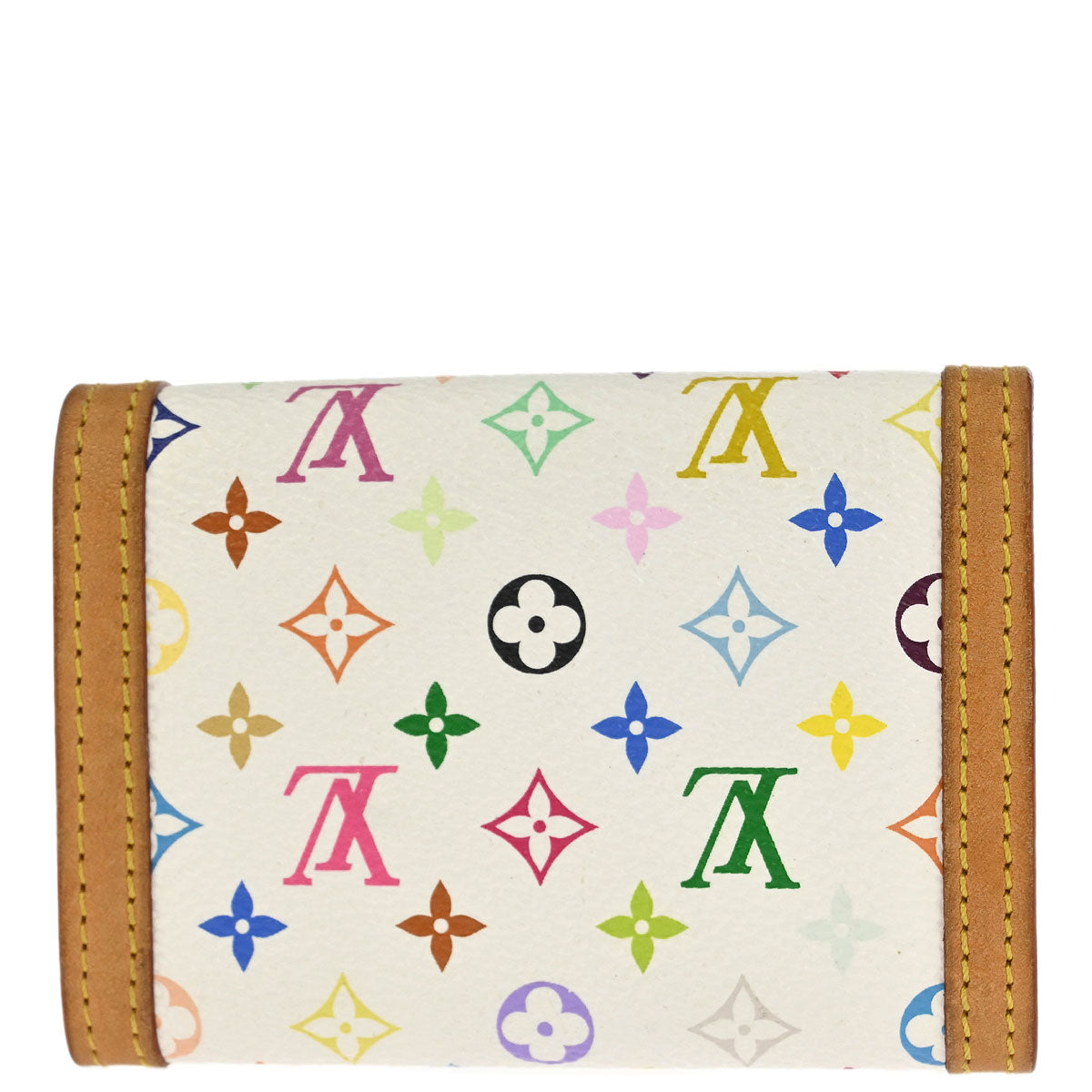 Louis Vuitton White Multicolor Porte Monnaie Plat Wallet M92657