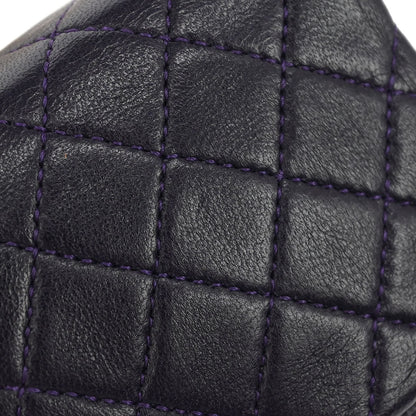 Chanel Purple Lambskin Micro Classic Flap Shoulder Bag Pochette