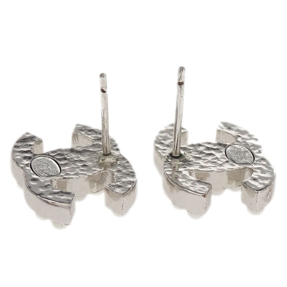 Chanel Piercing Earrings Silver CC Costume Pearl 05V