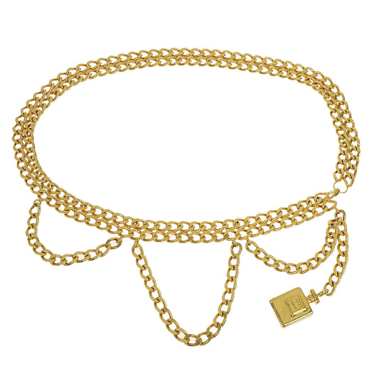 Chanel Chain Belt Perfume Gold Small Good