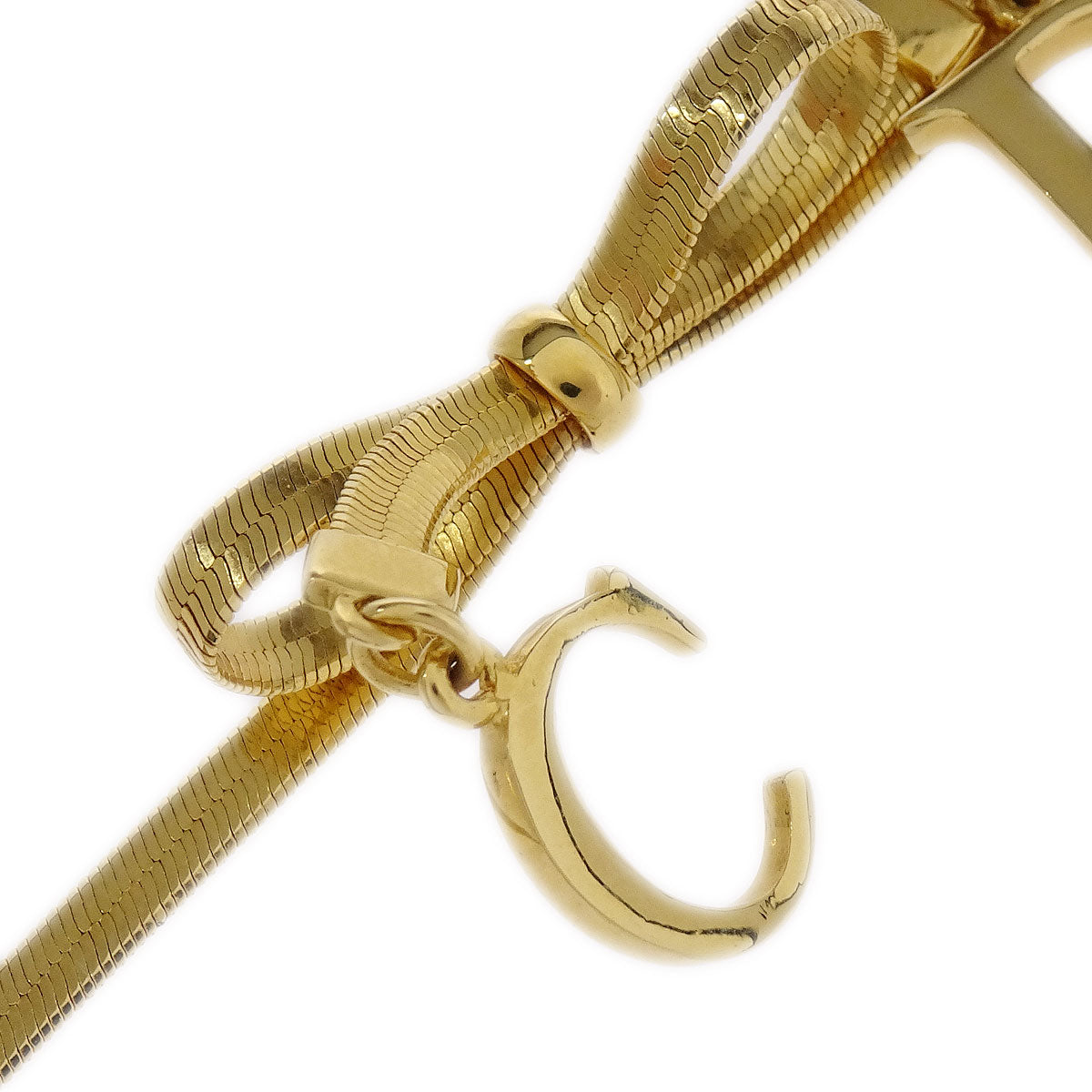 Christian Dior Necklace Pendant Bow Gold