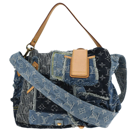 Louis Vuitton * Blue Monogram Denim Patchwork Postie M95374