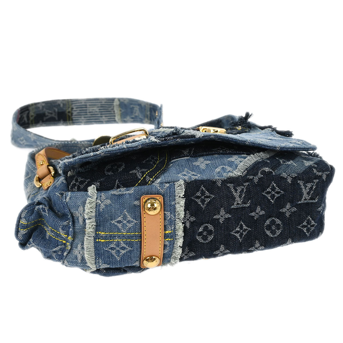 Louis Vuitton * Blue Monogram Denim Patchwork Postie M95374