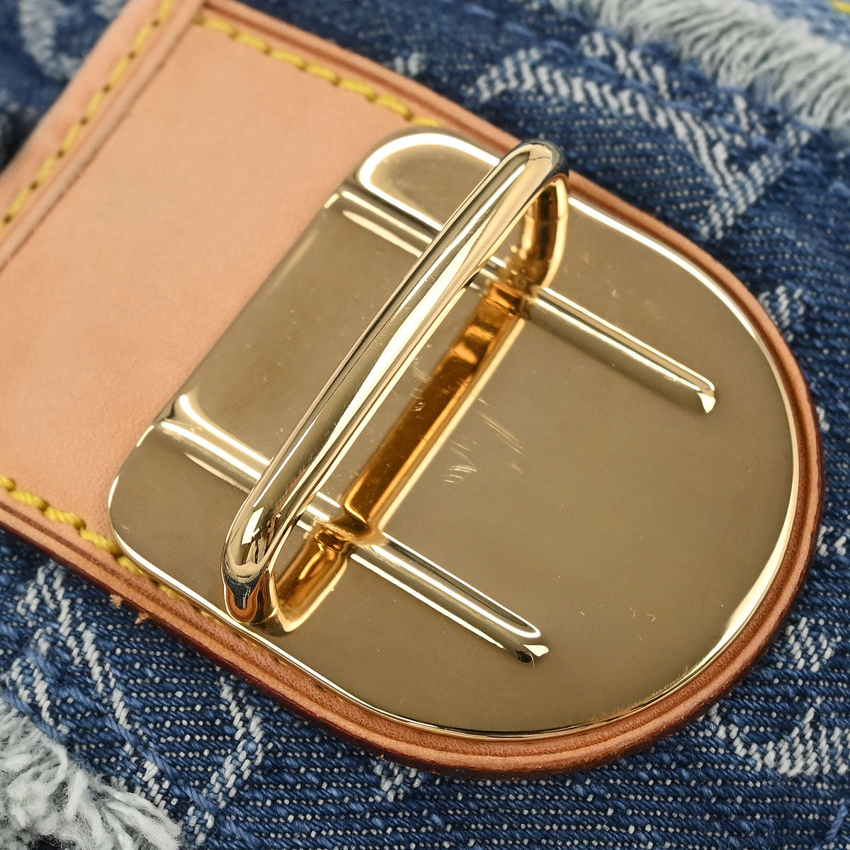 Louis Vuitton * Blue Monogram Denim Patchwork Postie M95374