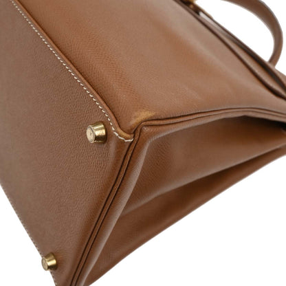 Hermes Gold Courchevel Kelly 40 Retourne 2way Shoulder Handbag