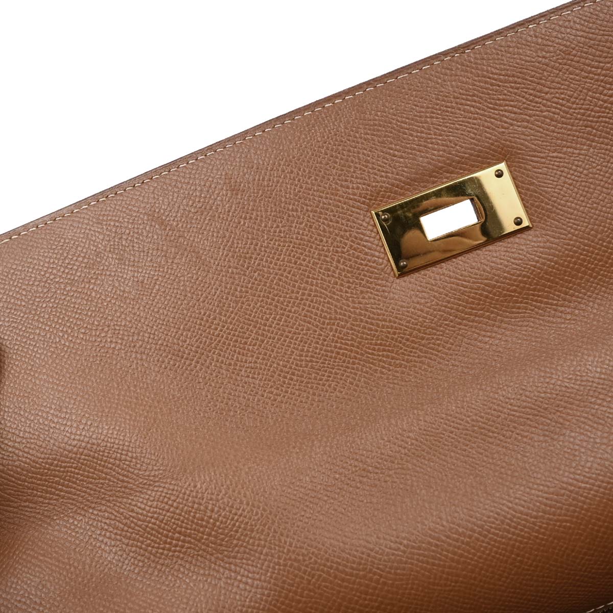 Hermes Gold Courchevel Kelly 40 Retourne 2way Shoulder Handbag