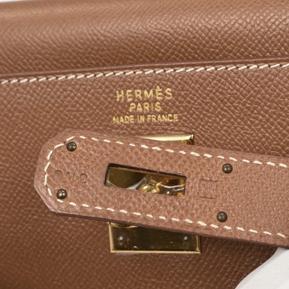 Hermes Gold Courchevel Kelly 40 Retourne 2way Shoulder Handbag