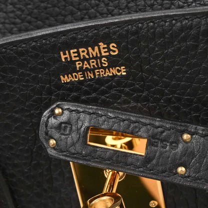 Hermes Black Taurillon Clemence Birkin 35 Handbag