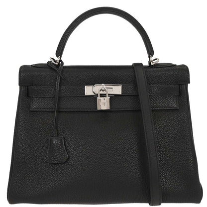 Hermes Black Togo Kelly 32 Retourne 2way Shoulder Handbag