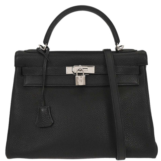 Hermes Black Togo Kelly 32 Retourne 2way Shoulder Handbag