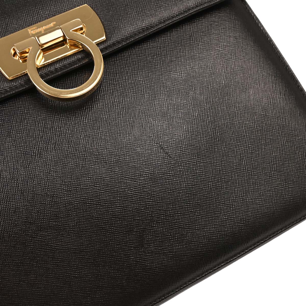 Salvatore Ferragamo Black Gancini 2way Shoulder Handbag