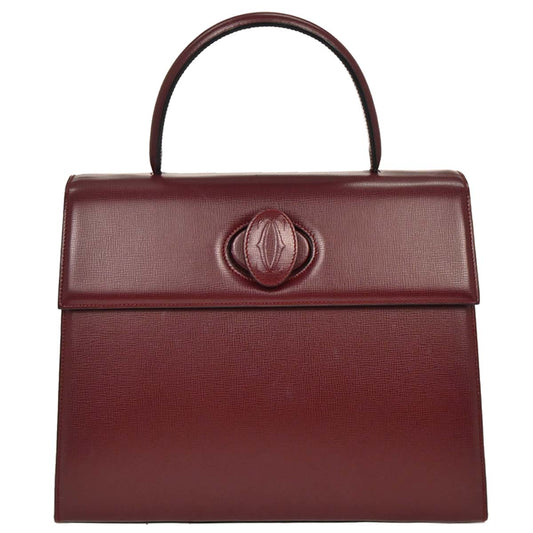 Cartier Bordeaux Leather Handbag