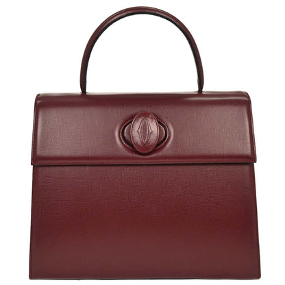 Cartier Bordeaux Leather Handbag