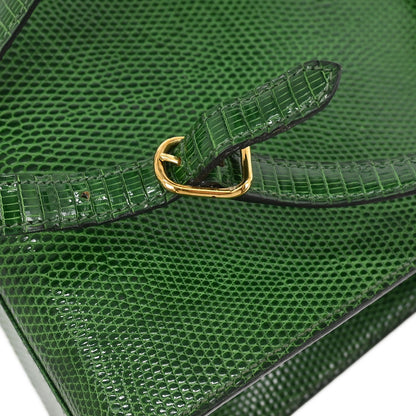 Hermes * Green Lizard Kelly Sport PM Shoulder Bag