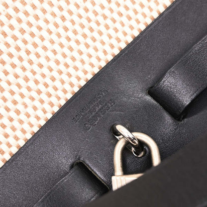 Hermes Black Natural Toile GM Officier Herbag PM 2 in 1 Handbag