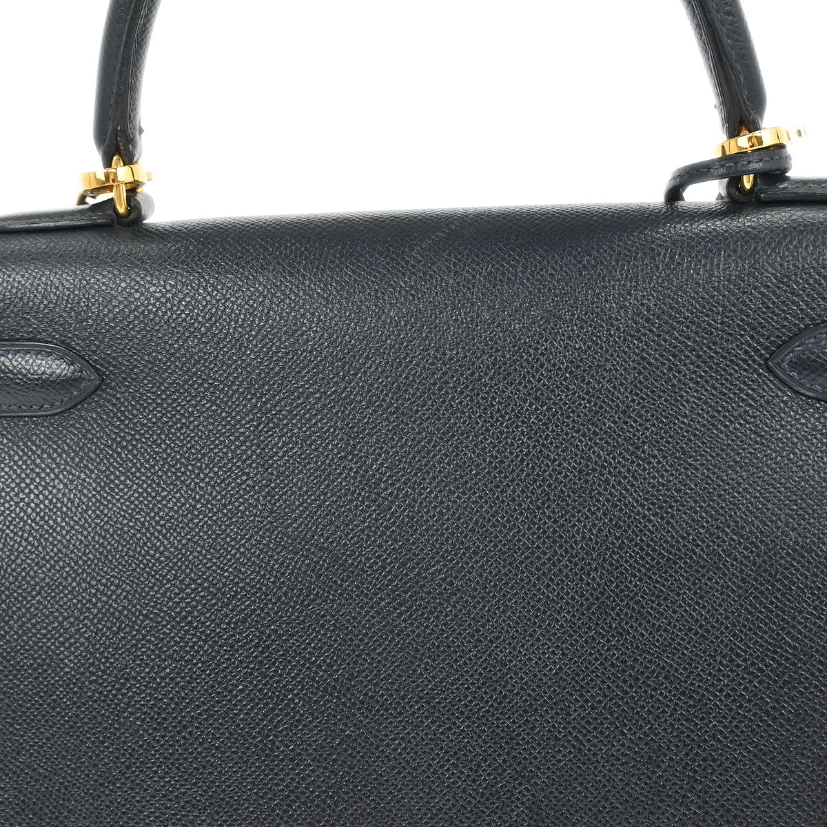 Hermes Blue Indigo Courchevel Kelly 28 Sellier 2way Shoulder Handbag
