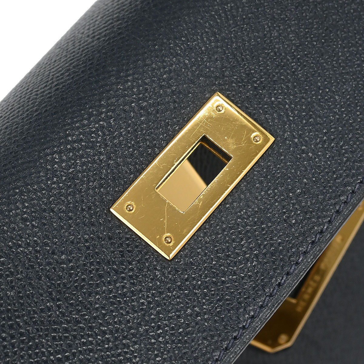 Hermes Blue Indigo Courchevel Kelly 28 Sellier 2way Shoulder Handbag