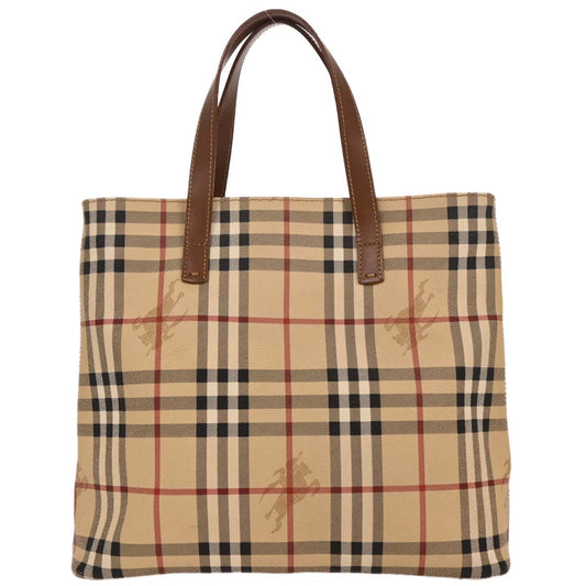Burberry Beige PVC House Check Tote Handbag