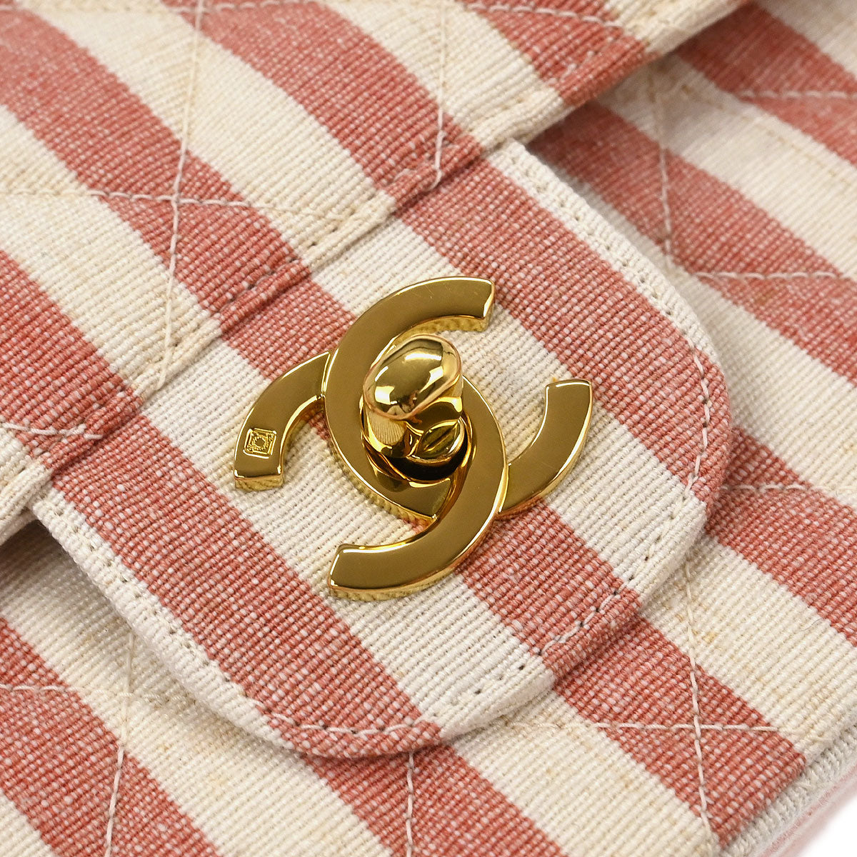 Chanel * Linen Small Classic Double Flap Shoulder Bag